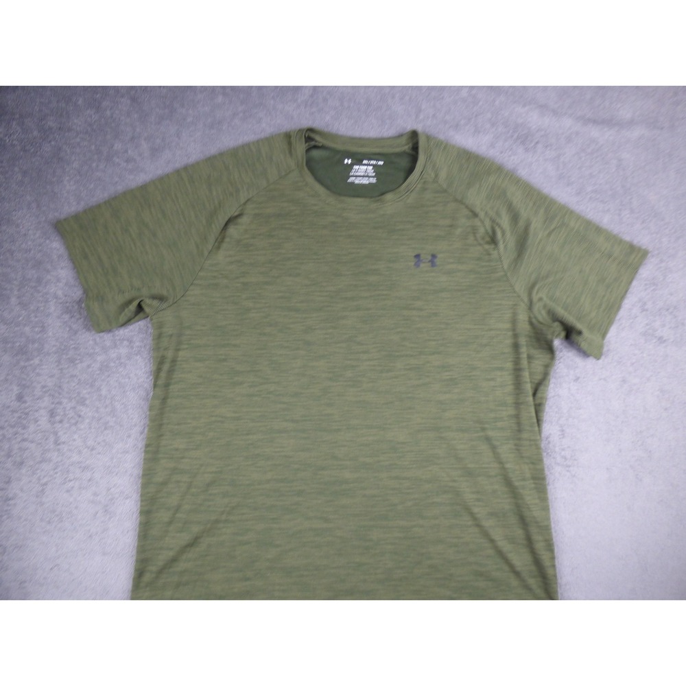 Under Armour Mens 2XL Tech Tee Olive Green Space Dye Short Sleeve Workout Shirt